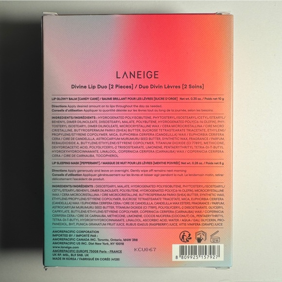 Laneige Divine Lip Duo Candy Cane Peppermint Lip Glowy Balm Sleeping Mask - Picture 2 of 10